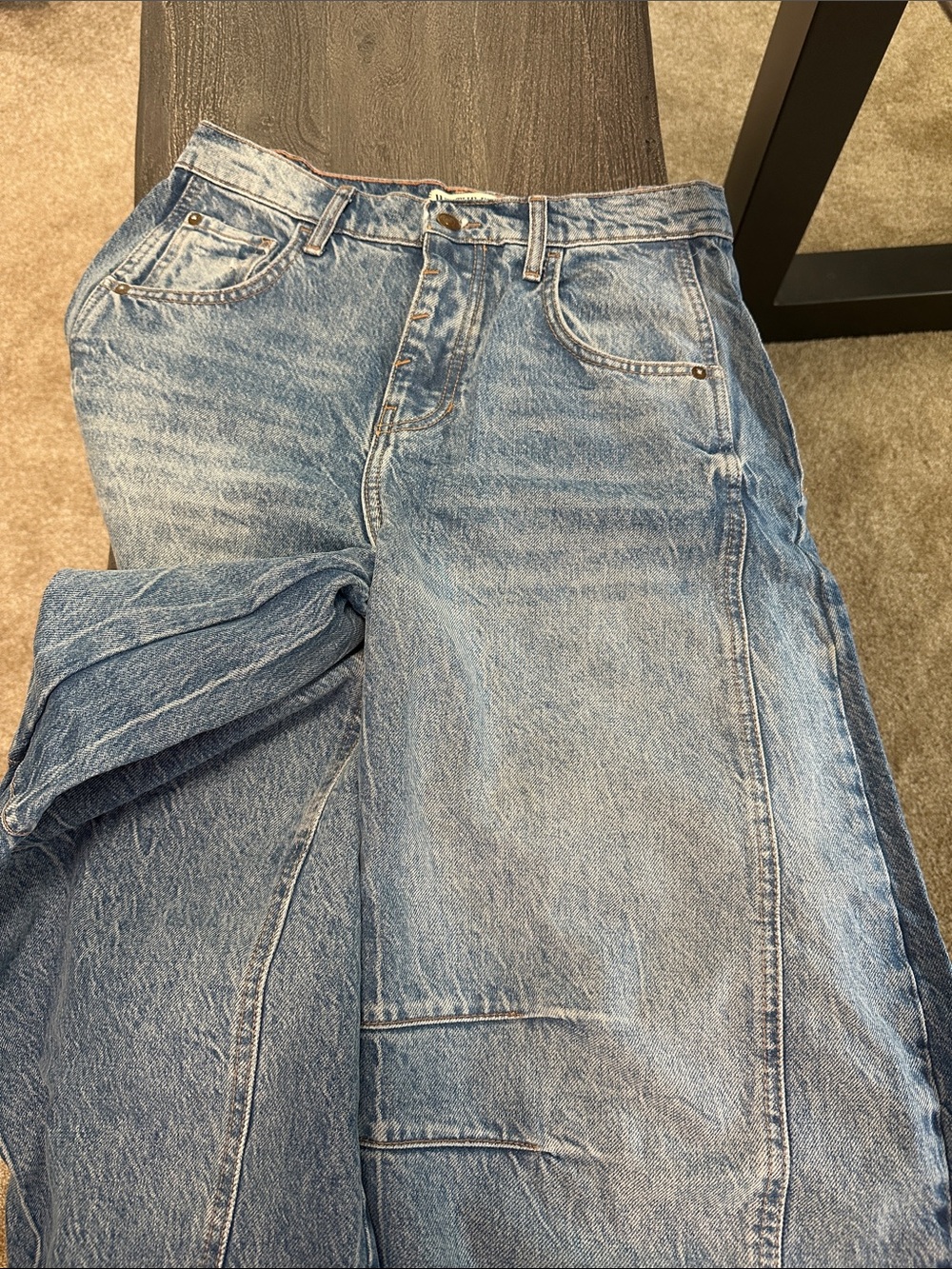 Free People Barrel Leg Vintage Wash 26 Jeans - Oversized Fit - Picture 5 of 6